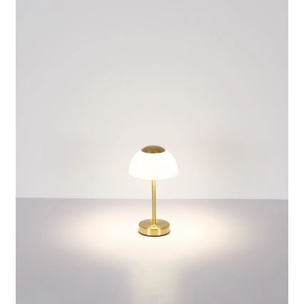 Globo - LED uzlādējamā galda lampa ar regulējamu spilgtumu LED/2,5W/5V 1800 mAh 2700K/4000K/6500K misiņš