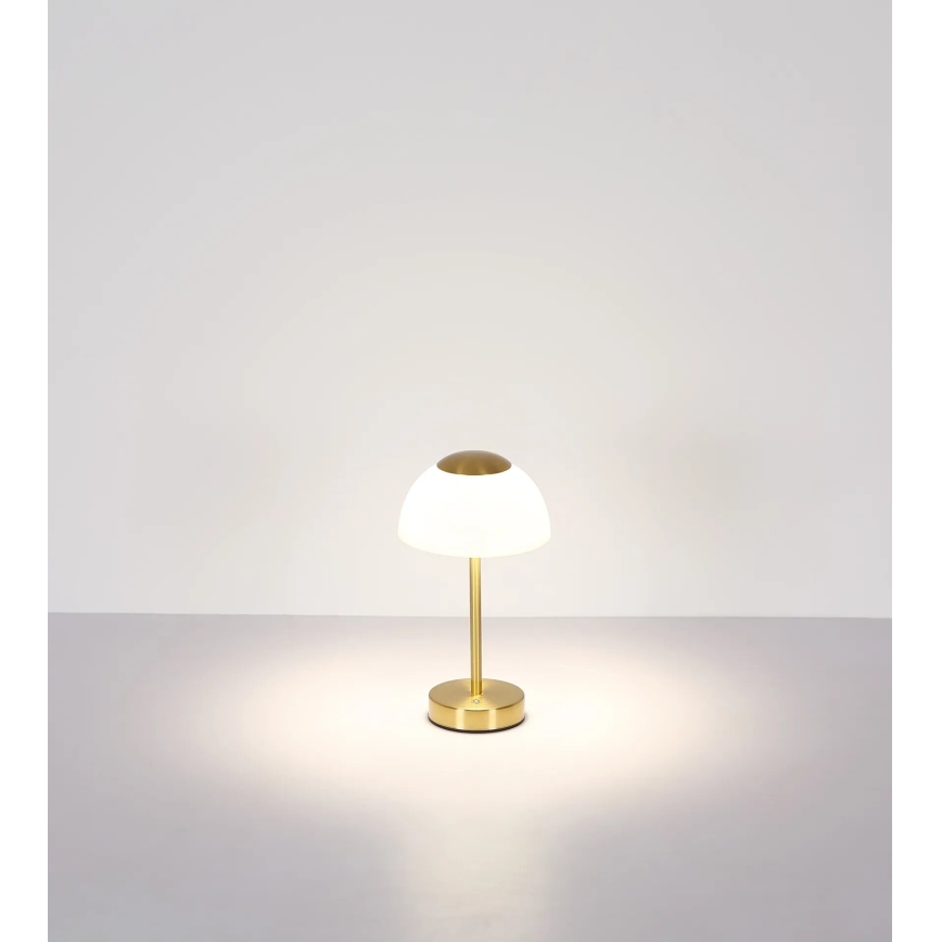 Globo - LED uzlādējamā galda lampa ar regulējamu spilgtumu LED/2,5W/5V 1800 mAh 2700K/4000K/6500K misiņš