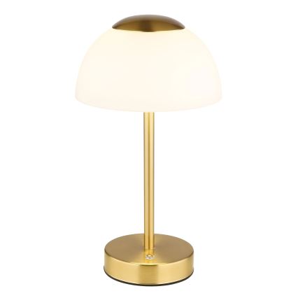 Globo - LED uzlādējamā galda lampa ar regulējamu spilgtumu LED/2,5W/5V 1800 mAh 2700K/4000K/6500K misiņš