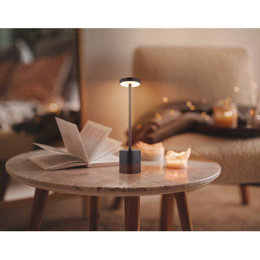 Globo - LED Aptumšojama skārienvadāma galda lampa LED/1,2W/3,7V 2000K/3500K/7000K 1200 mAh USB melna