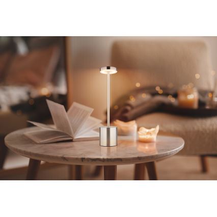 Globo - LED Aptumšojama skārienvadāma galda lampa LED/1,2W/3,7V 2000K/3500K/7000K 1200 mAh USB matēts hroms