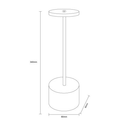 Globo - LED Aptumšojama skārienvadāma galda lampa LED/1,2W/3,7V 2000K/3500K/7000K 1200 mAh USB balta
