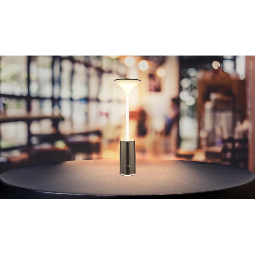 Globo - LED Aptumšojama uzlādējama skārienvadāma galda lampa LED/1,2W/3,7V 3000K 1500mAh melna