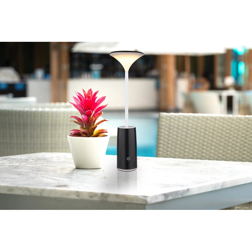 Globo - LED Aptumšojama uzlādējama skārienvadāma galda lampa LED/1,2W/3,7V 3000K 1500mAh melna