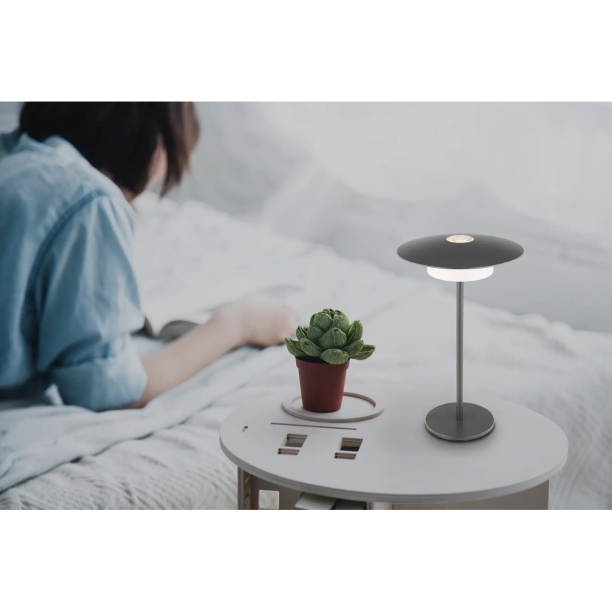 Globo - LED Āra uzlādējama skārienvadāma galda lampa LED/3W/3,7V 1800/2700/3000K IP44 1800 mAh pelēka