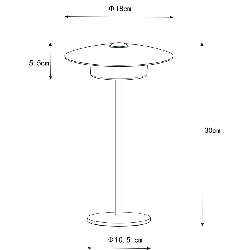Globo - LED Āra uzlādējama skārienvadāma galda lampa LED/3W/3,7V 1800/2700/3000K IP44 1800 mAh balta