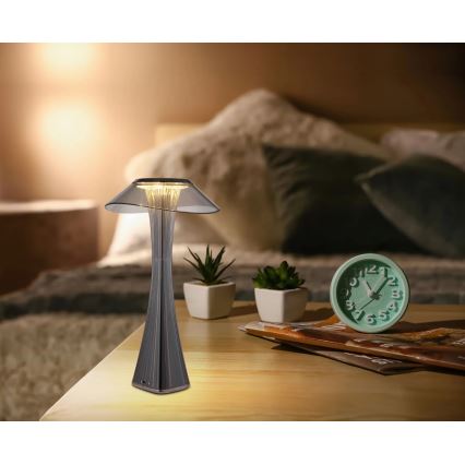 Globo - LED Aptumšojama, lādējama galda lampa LED/2,5W/3,7V 1200mAh 2700K/4500K/6500K melna