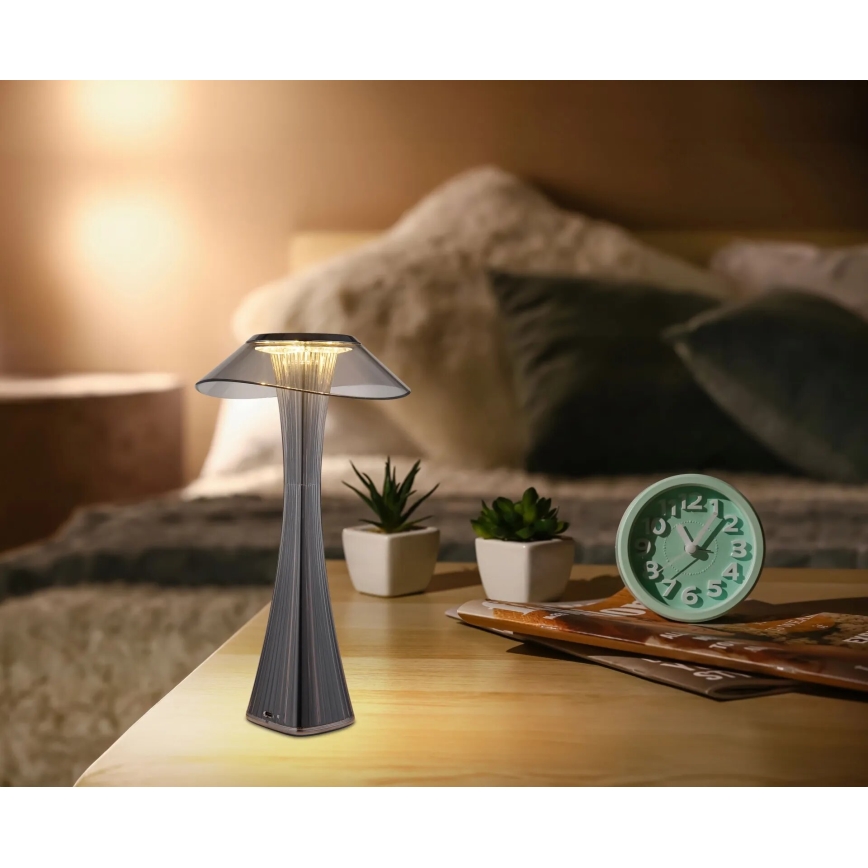 Globo - LED Aptumšojama, lādējama galda lampa LED/2,5W/3,7V 1200mAh 2700K/4500K/6500K melna