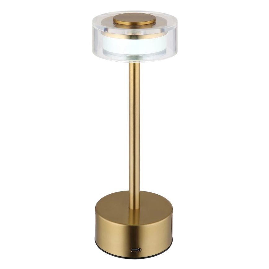 Globo - LED Aptumšojama uzlādējama skārienvadāma galda lampa LED/2,5W/3,7V 2700/4000/6500K 1800mAh misiņš