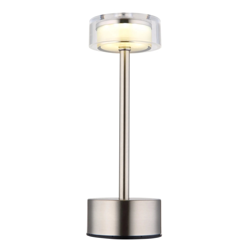 Globo - LED Aptumšojama uzlādējama skārienvadāma galda lampa LED/2,5W/3,7V 2700/4000/6500K 1800mAh matēts hroms
