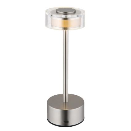 Globo - LED Aptumšojama uzlādējama skārienvadāma galda lampa LED/2,5W/3,7V 2700/4000/6500K 1800mAh matēts hroms