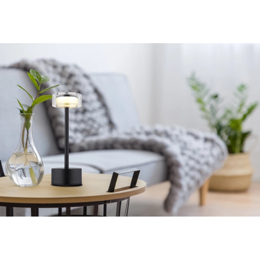 Globo - LED Aptumšojama uzlādējama skārienvadāma galda lampa LED/2,5W/3,7V 2700/4000/6500K 1800mAh melna