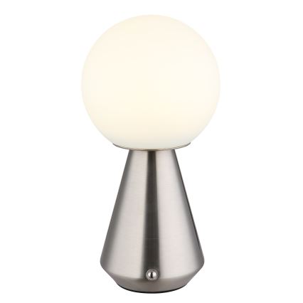 Globo - LED Aptumšojama skārienvadāma āra galda lampa LED/1,5W/5V 3000/4500/6500K 1800 mAh IP41 matēts hroms