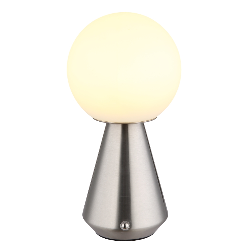 Globo - LED Aptumšojama skārienvadāma āra galda lampa LED/1,5W/5V 3000/4500/6500K 1800 mAh IP41 matēts hroms