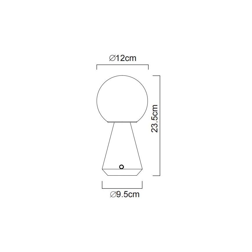 Globo - LED Aptumšojama skārienvadāma āra galda lampa LED/1,5W/5V 3000/4500/6500K 1800 mAh IP41 melna