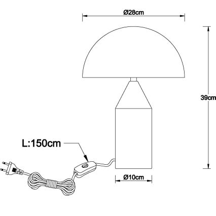 Globo - Galda lampa 2xE27/40W/230V misiņš