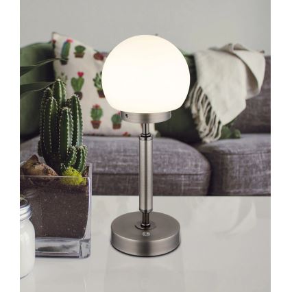 Globo - LED Aptumšojama uzlādējama skārienvadāma galda lampa LED/2,5W/5V 1800mAh 2700/4000/6500K antracīta