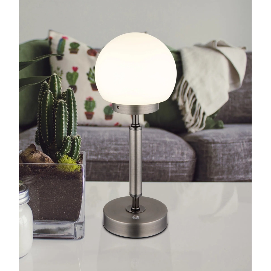 Globo - LED Aptumšojama uzlādējama skārienvadāma galda lampa LED/2,5W/5V 1800mAh 2700/4000/6500K antracīta