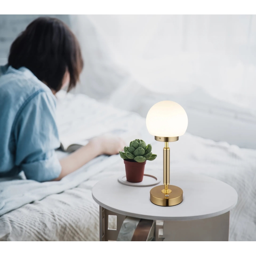 Globo - LED Aptumšojama uzlādējama skārienvadāma galda lampa LED/2,5W/5V 1800mAh 2700/4000/6500K misiņš