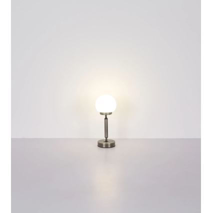 Globo - LED Aptumšojama uzlādējama skārienvadāma galda lampa LED/2,5W/5V 1800mAh 2700/4000/6500K matēts hroms