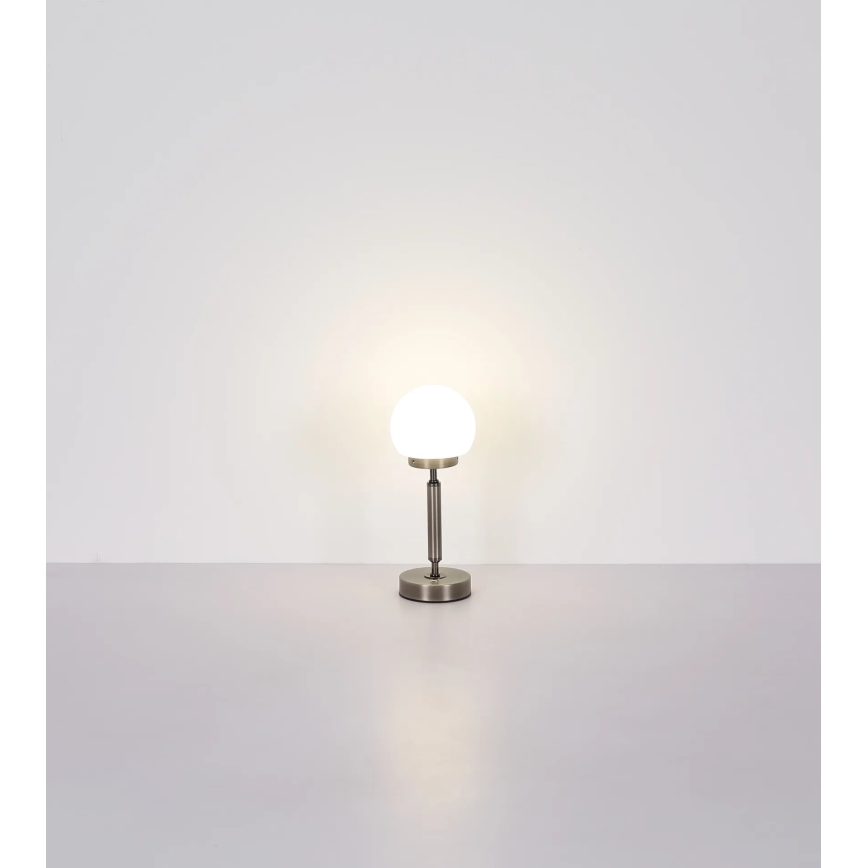 Globo - LED Aptumšojama uzlādējama skārienvadāma galda lampa LED/2,5W/5V 1800mAh 2700/4000/6500K matēts hroms