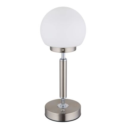 Globo - LED Aptumšojama uzlādējama skārienvadāma galda lampa LED/2,5W/5V 1800mAh 2700/4000/6500K matēts hroms