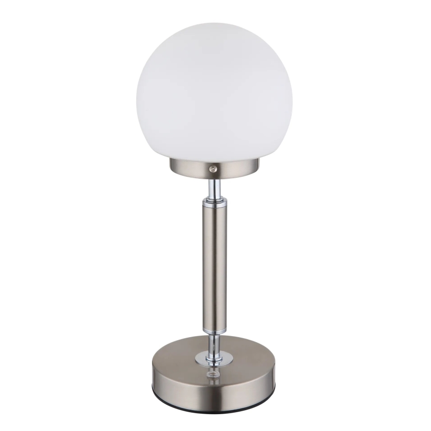 Globo - LED Aptumšojama uzlādējama skārienvadāma galda lampa LED/2,5W/5V 1800mAh 2700/4000/6500K matēts hroms