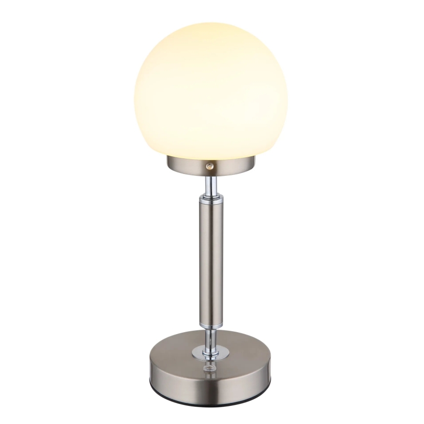 Globo - LED Aptumšojama uzlādējama skārienvadāma galda lampa LED/2,5W/5V 1800mAh 2700/4000/6500K matēts hroms