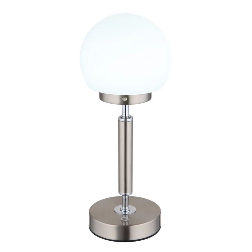 Globo - LED Aptumšojama uzlādējama skārienvadāma galda lampa LED/2,5W/5V 1800mAh 2700/4000/6500K matēts hroms