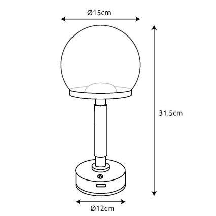 Globo - LED Aptumšojama uzlādējama skārienvadāma galda lampa LED/2,5W/5V 1800mAh 2700/4000/6500K Rozā zelta