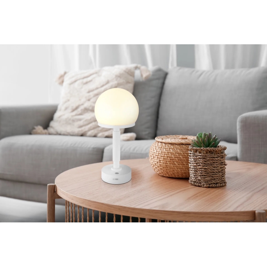 Globo - LED Aptumšojama uzlādējama skārienvadāma galda lampa LED/2,5W/5V 1800mAh 2800K balta