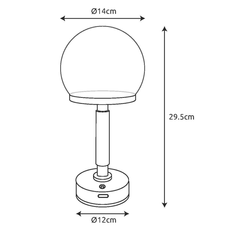 Globo - LED Aptumšojama uzlādējama skārienvadāma galda lampa LED/2,5W/5V 1800mAh 2800K balta