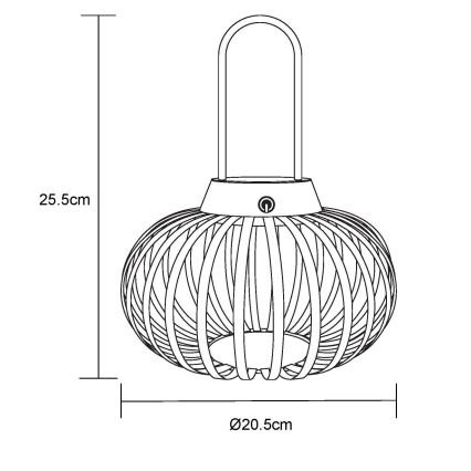 Globo - LED dimējama galda lampa ar pieskāriena vadību, uzlādējama LED/1W/3,7V 1500 mAh