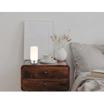 Globo - LED RGBW Aptumšojama skārienvadāma āra galda lampa LED/1,8W/5V 1500 mAh IP44 matēts hroms