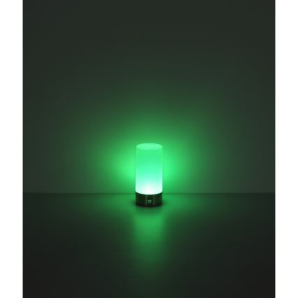 Globo - LED RGBW Aptumšojama skārienvadāma āra galda lampa LED/1,8W/5V 1500 mAh IP44 matēts hroms