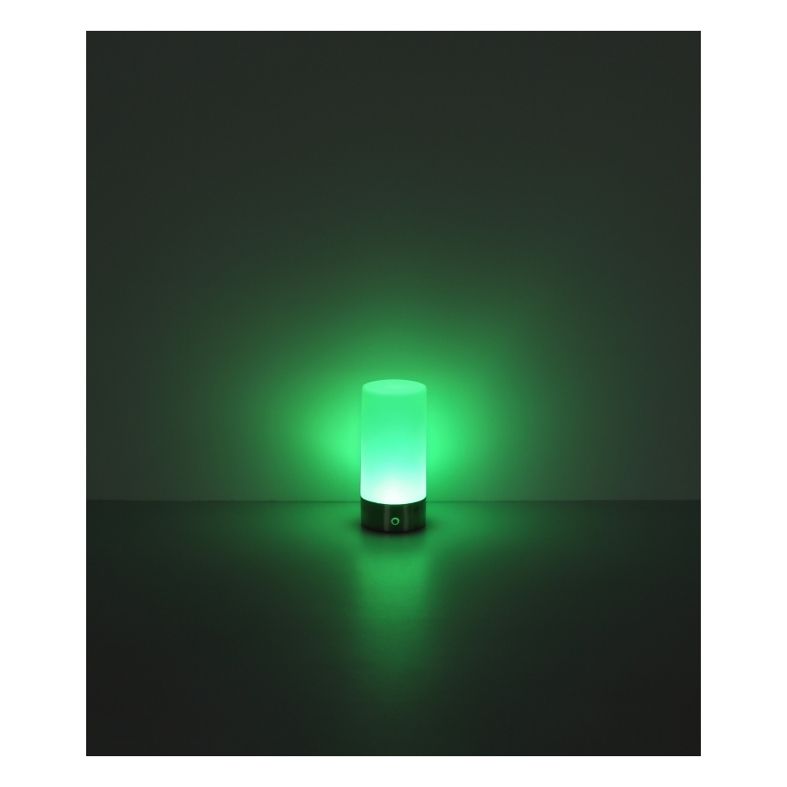 Globo - LED RGBW Aptumšojama skārienvadāma āra galda lampa LED/1,8W/5V 1500 mAh IP44 matēts hroms