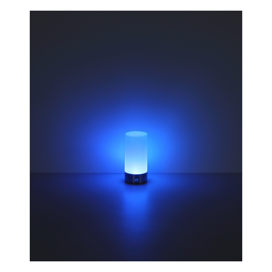 Globo - LED RGBW Aptumšojama skārienvadāma āra galda lampa LED/1,8W/5V 1500 mAh IP44 matēts hroms