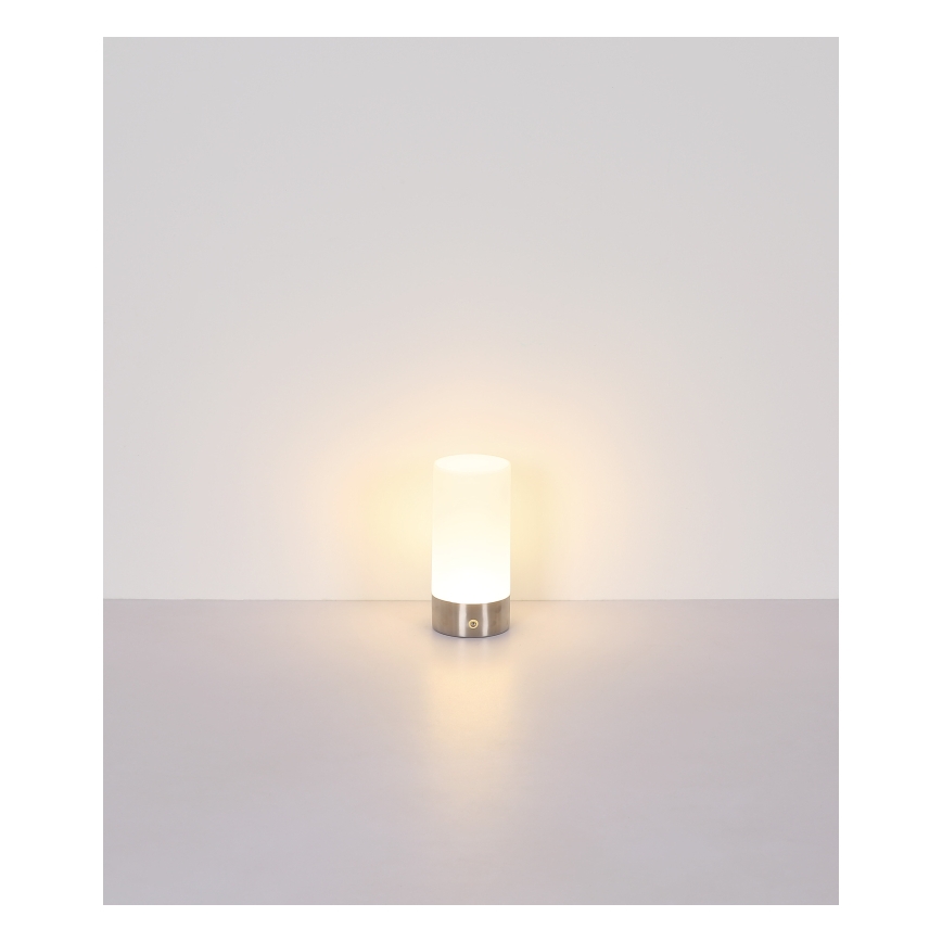 Globo - LED RGBW Aptumšojama skārienvadāma āra galda lampa LED/1,8W/5V 1500 mAh IP44 matēts hroms