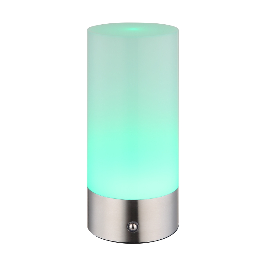 Globo - LED RGBW Aptumšojama skārienvadāma āra galda lampa LED/1,8W/5V 1500 mAh IP44 matēts hroms