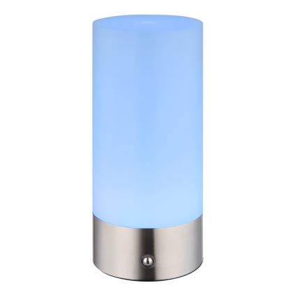 Globo - LED RGBW Aptumšojama skārienvadāma āra galda lampa LED/1,8W/5V 1500 mAh IP44 matēts hroms
