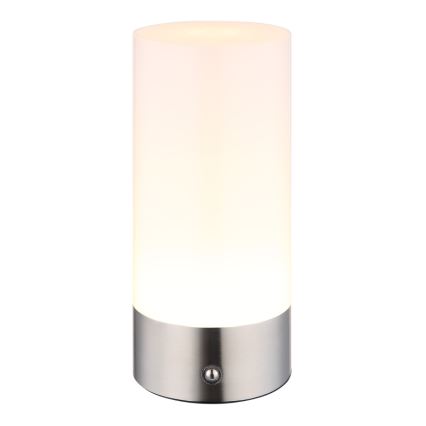 Globo - LED RGBW Aptumšojama skārienvadāma āra galda lampa LED/1,8W/5V 1500 mAh IP44 matēts hroms