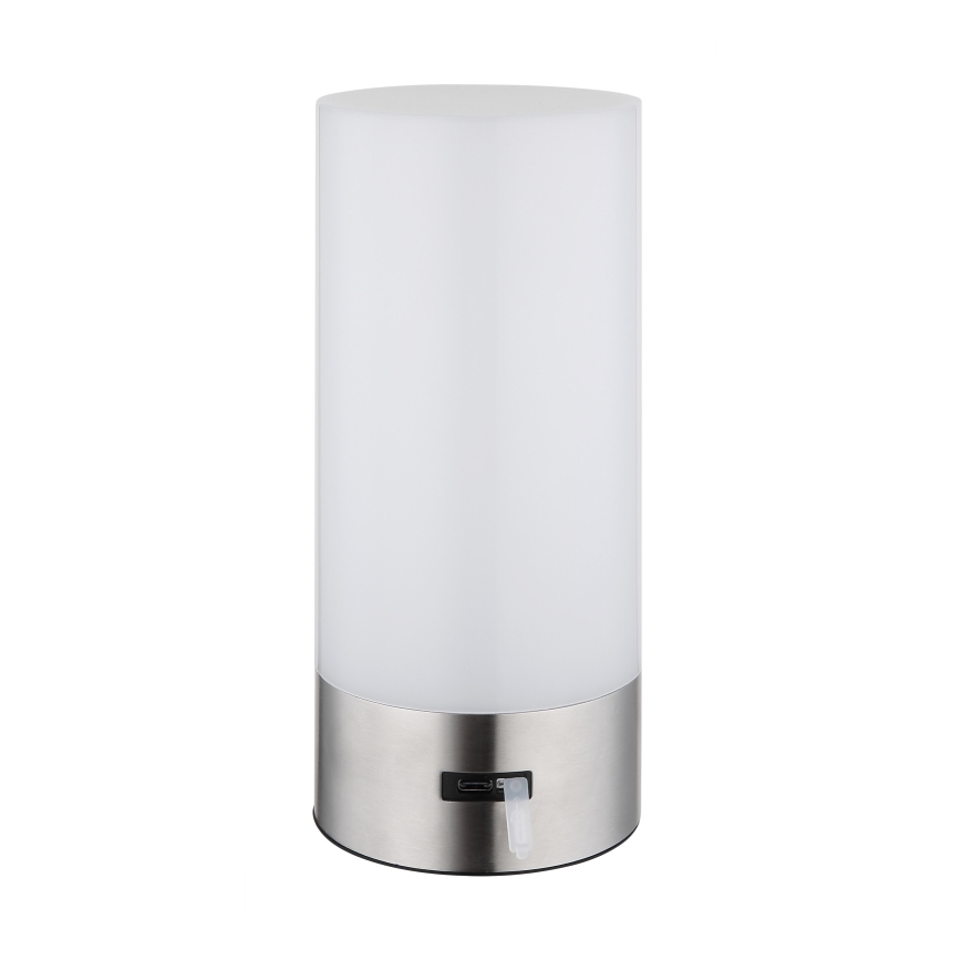 Globo - LED RGBW Aptumšojama skārienvadāma āra galda lampa LED/1,8W/5V 1500 mAh IP44 matēts hroms