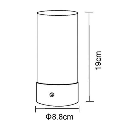 Globo - LED RGBW Aptumšojama skārienvadāma āra galda lampa LED/1,8W/5V 1500 mAh IP44 matēts hroms