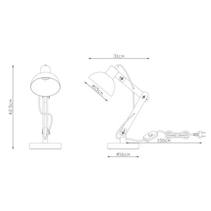 Globo - Galda lampa 1xE27/40W/230V dižskābardis