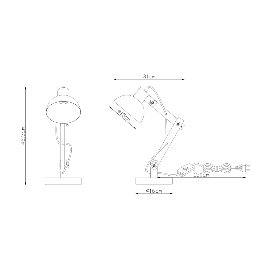 Globo - Galda lampa 1xE27/40W/230V dižskābardis