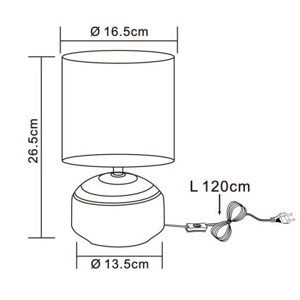 Globo - Galda lampa 1xE14/40W/230V pelēka/keramika