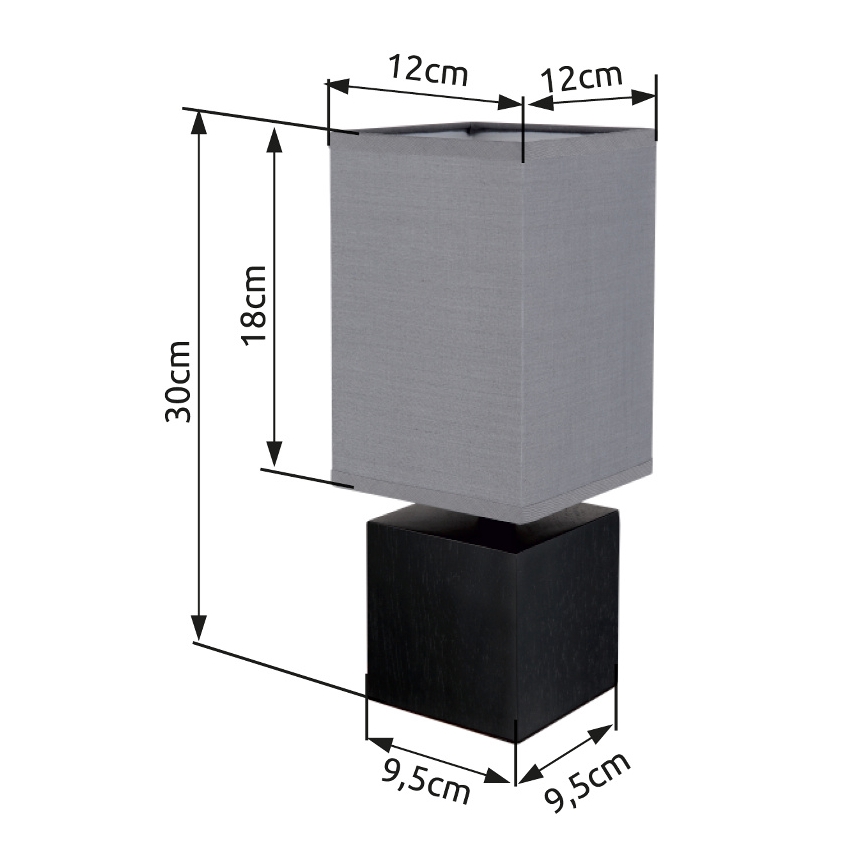 Globo 21628ALU - Galda lampa VALENTINO 1xE27/7W/230V melna/antracīta