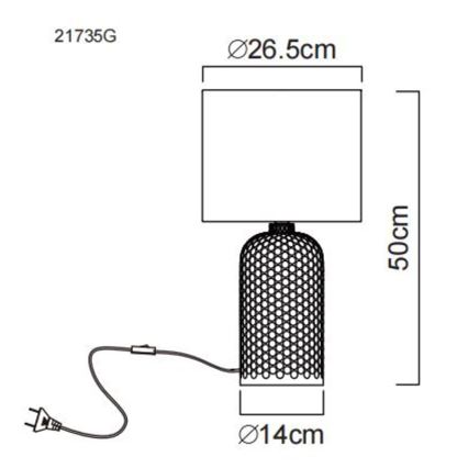 Globo - Galda lampa 1xE27/60W/230V pelēka