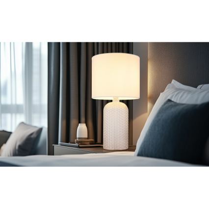Globo - Galda lampa 1xE27/60W/230V balta