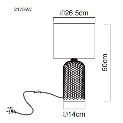 Globo - Galda lampa 1xE27/60W/230V balta
